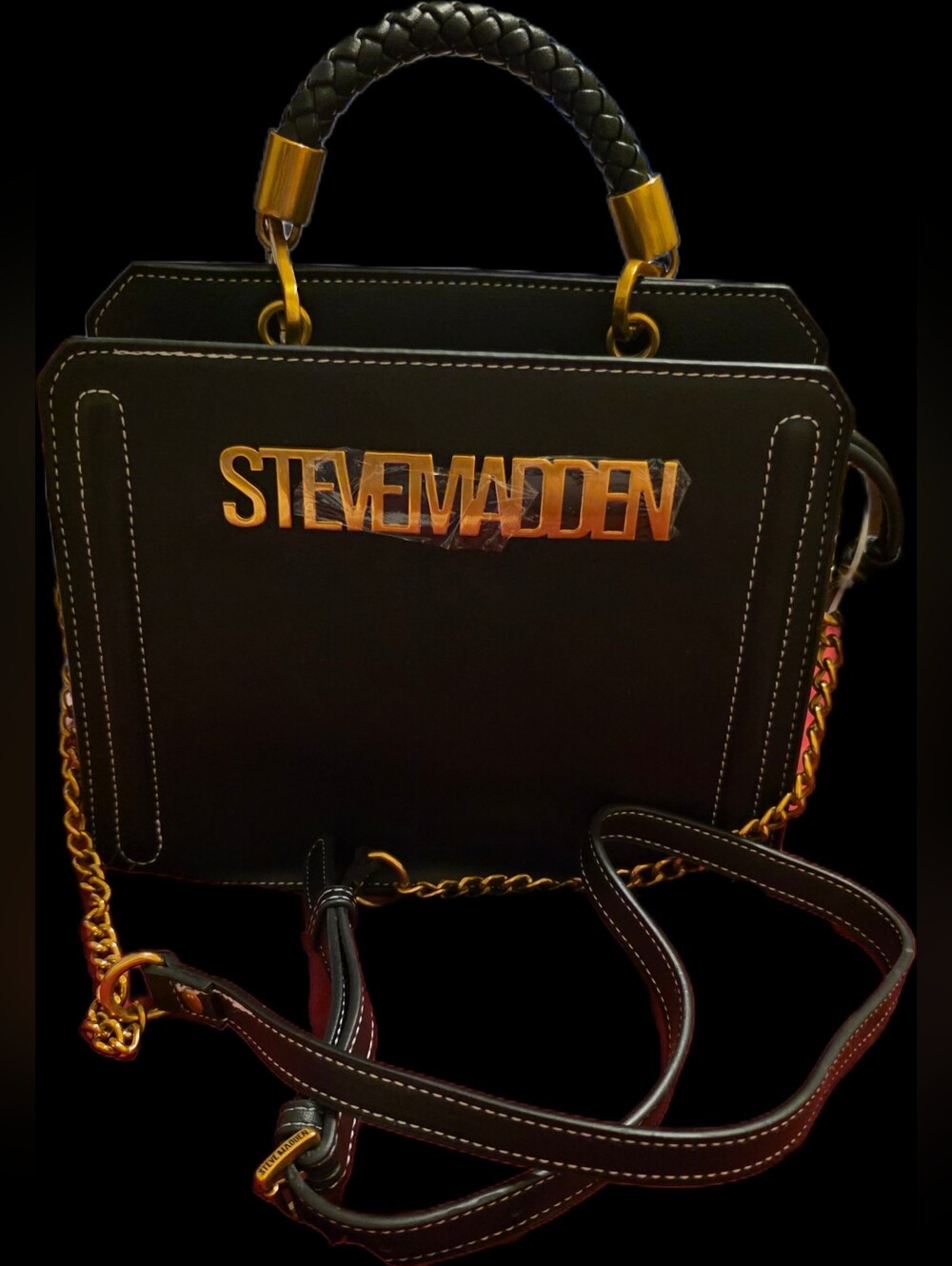 Steve Madden Black Bevelyn Satchel - Picture 13 of 16